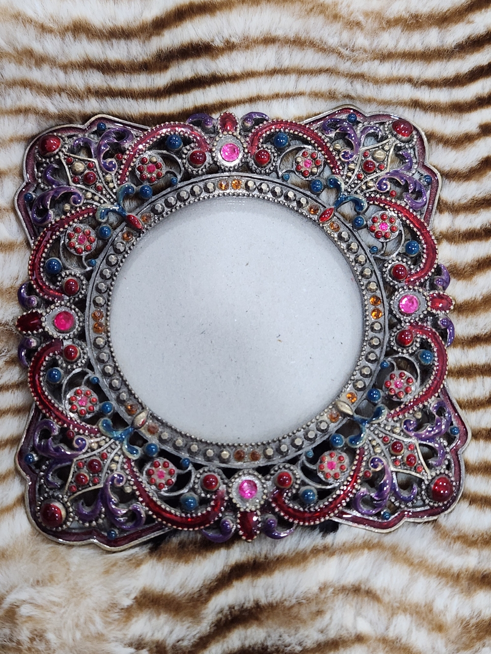 Ornate Multicolor Filigree Picture Frame 4.5 Inch 3 Inch Picture